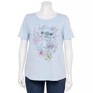 NWT Disney Floral Stitch Tee Shirt  Lilo and Stich 1X PLUS  T shirt women
